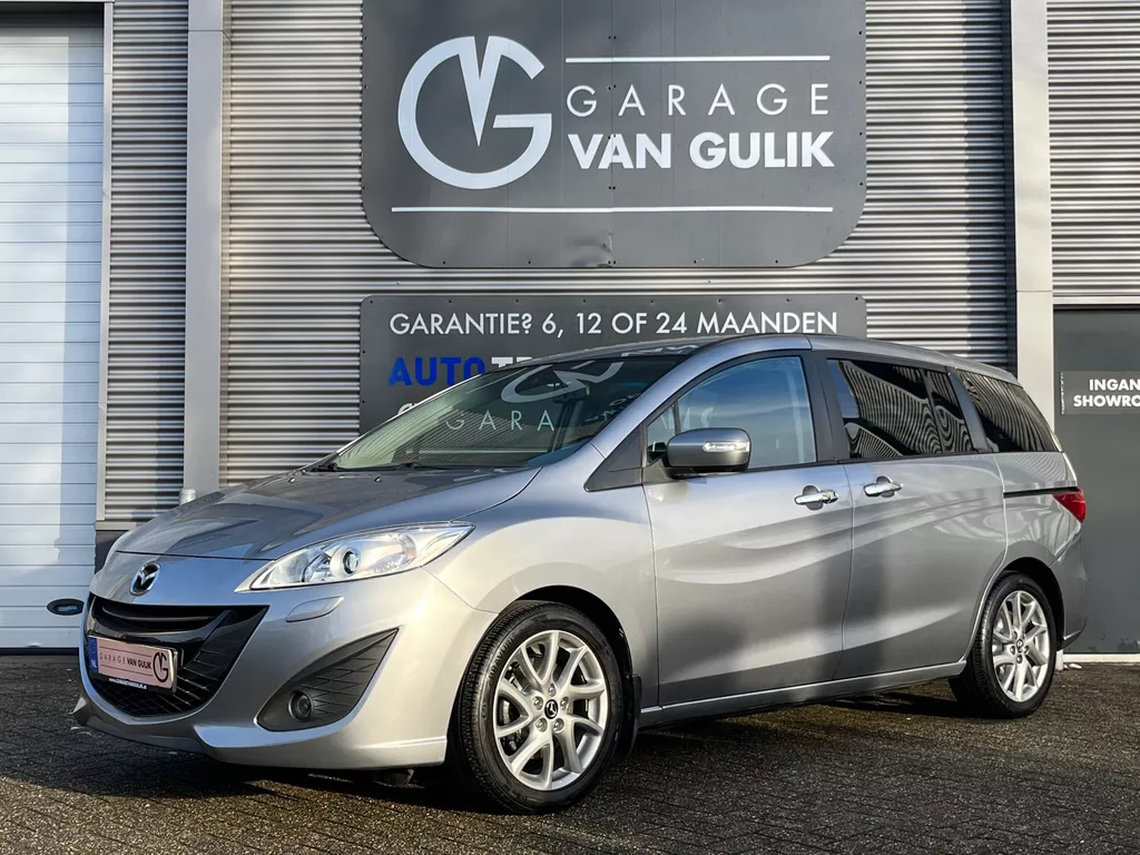 Mazda 5 Silver Edition Navi,Clima,Cruise,Isofix,ElektrRamen+Spiegels,Lmv,Bluetooth,Stoelverwarming,Camera,Multi-Stuur.