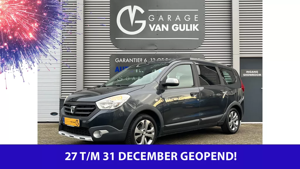 Dacia Lodgy 1.2 TCe Stepway 116PK 7Pers,Navi,Airco,Cruise,Isofix,Bluetooth,ElektrRamen+Spiegels,Lmv,Dakrail,Usb,Multi-Stuur.