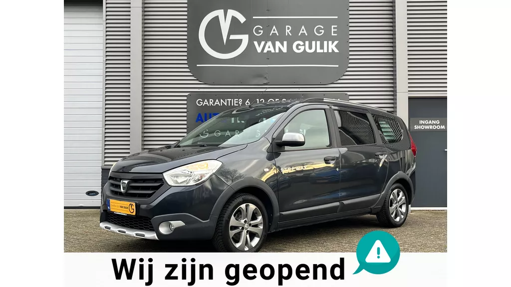 Dacia Lodgy 1.2 TCe Stepway 116PK 7Pers,Navi,Airco,Cruise,Isofix,Bluetooth,ElektrRamen+Spiegels,Lmv,Dakrail,Usb,Multi-Stuur.