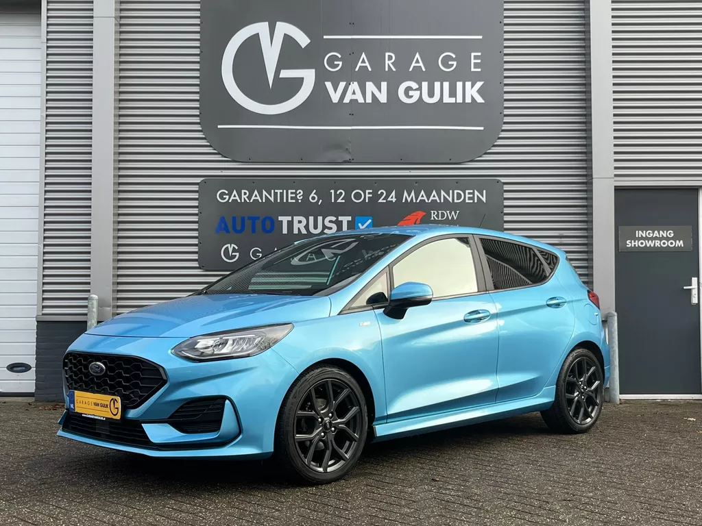 Ford Fiesta 1.0 EcoBoost Hybrid ST-Line 125PK Clima,Cruise,Isofix,Carplay,Pdc,ElektrRamen+Spiegels,Lane-Assist,Multi-Stuur,Led.