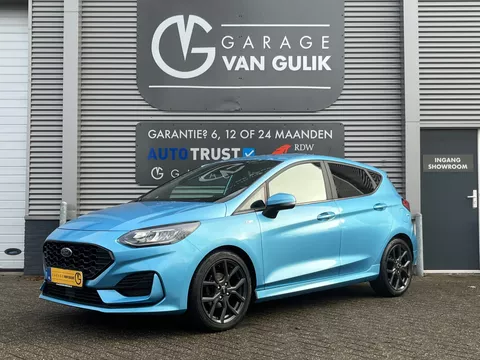Ford Fiesta 1.0 EcoBoost Hybrid ST-Line 125PK Clima,Cruise,Isofix,Carplay,Pdc,ElektrRamen+Spiegels,Lane-Assist,Multi-Stuur,Led.