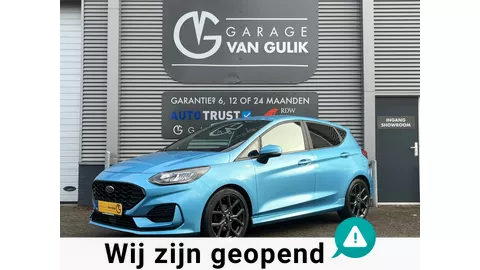 Ford Fiesta 1.0 EcoBoost Hybrid ST-Line 125PK Clima,Cruise,Isofix,Carplay,Pdc,ElektrRamen+Spiegels,Lane-Assist,Multi-Stuur,Led.