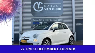 Fiat 500 1.2 Cabrio 69PK Trekhaak,CarPlay,Airco,Cruise,Isofix,ElektrRamen+Spiegels,Pdc,Led,Usb,Lmv,StuurBed,HalfLeder.