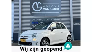 Fiat 500 1.2 Cabrio 69PK Trekhaak,CarPlay,Airco,Cruise,Isofix,ElektrRamen+Spiegels,Pdc,Led,Usb,Lmv,StuurBed,HalfLeder.