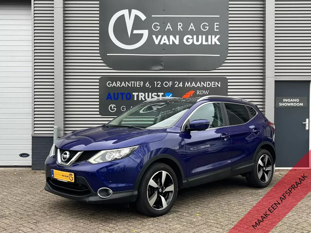 Nissan QASHQAI 1.2 116PK Automaat Clima,Cruise,Navi,Panodak,360Camera,Trekhaak,KeylessGo+Entry,PdcV+A,Isofix,Bleutooth,LaneAssist,Stoelverw.,Start/Stop,Aux/Usb,Eco,