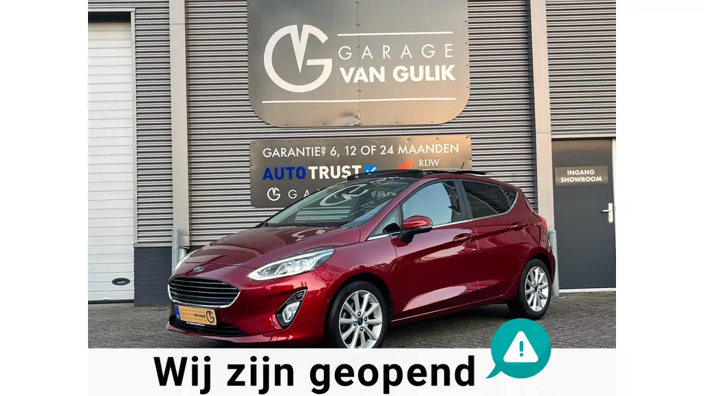 Ford Fiesta 1.0 101PK Titanium Clima,Cruise,Navi,Panodak,Camera,PdcV+A,KeylessEntry+Go,GetintGlas,Isofix,Lmv,Bluetooth,Led,Stuurb.