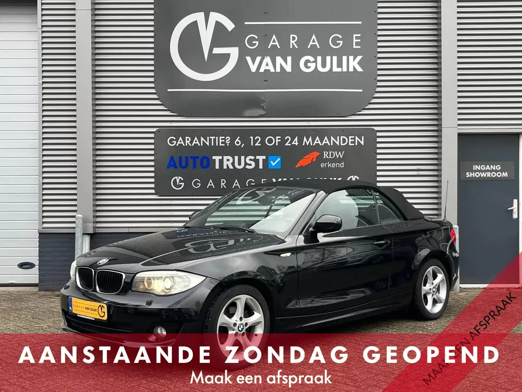 BMW 1-serie Cabrio 118i 143PK High Executive Automaat,Clima,Cruise,Navi,Leder,Windscherm,Stoelverw.,Xenon,Pdc,Isofix,Lmv,Mistlamp