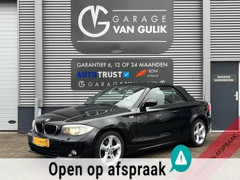 BMW 1-serie Cabrio 118i 143PK High Executive Automaat,Clima,Cruise,Navi,Leder,Windscherm,Stoelverw.,Xenon,Pdc,Isofix,Lmv,Mistlamp