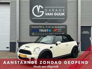 Mini Mini Cabrio 1.6 122PK Cooper Chili JCW Clima,Cruise,Navi,Panodak,Leder/Stof,Bluetooth,Stoelverw.,Pdc,Lmv,Xenon,